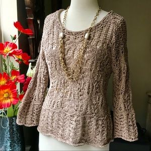 Kenar open weave ribbon sweater